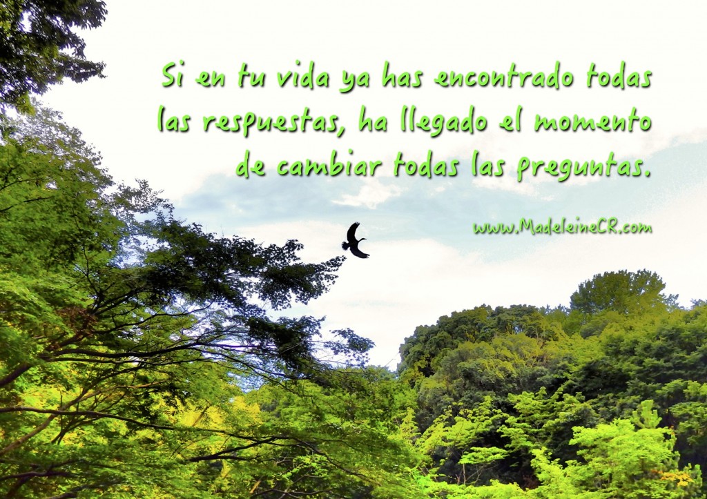 Si en tu vida ya has encontrado todas las respuestas, ha llegado el momento de cambiar todas las preguntas
